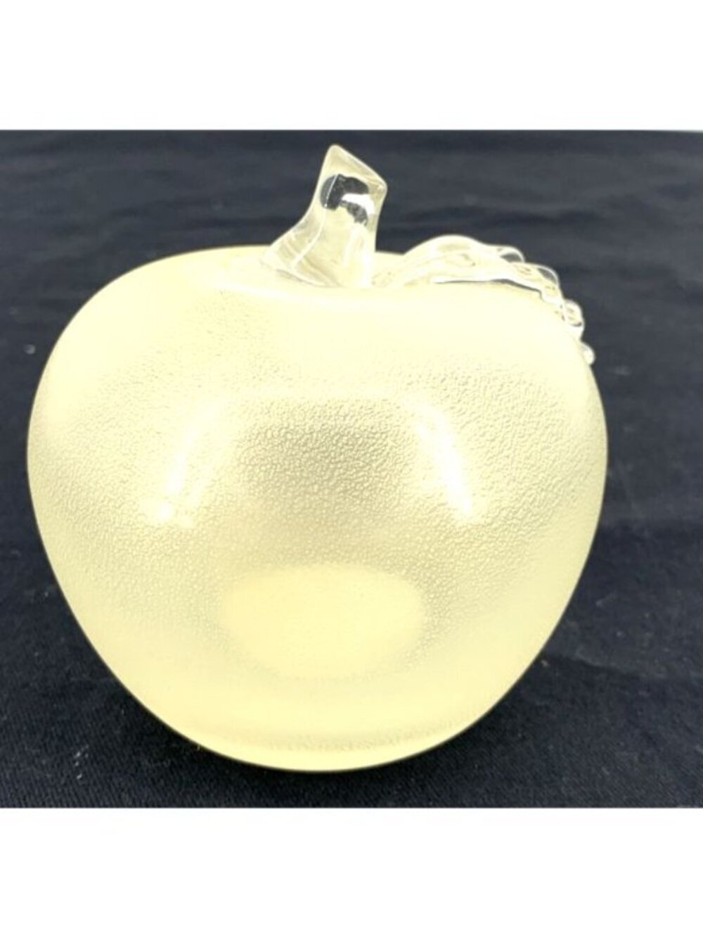 Silvestri Glass Apple Gold Dust Clear Matte Art Glass Paperweight Vintage